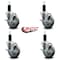 Service Caster 4'' Gray Poly Swivel 1-1/4'' Expanding Stem Caster Set with Brake, 4PK SCC-EX20S414-PPUB-TLB-114-4 - alternate 4